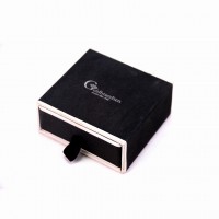 Custom Luxury Logo Printed black paper jewelry box packaging